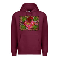 Burgundy Western Background Valentine's Day Premium Hoodie - RanaPortraitStore