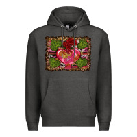 Charcoal Heather Western Background Valentine's Day Premium Hoodie - RanaPortraitStore