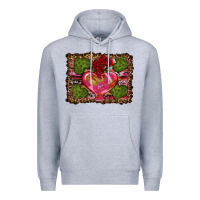 Heather Grey Western Background Valentine's Day Premium Hoodie - RanaPortraitStore
