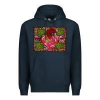 Navy Western Background Valentine's Day Premium Hoodie - RanaPortraitStore