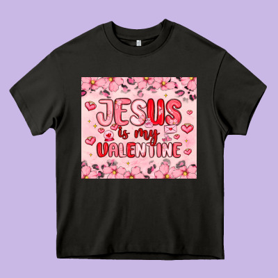 Jesus Is My Valentine Heavy Core Tee Designed By Maliassmallbusiness