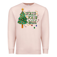 Pale Pink Jolly Jolly Babe Premium Sweatshirt - CowhideDigitalArt