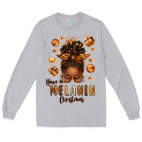 Moon Dust have a melanin christmas afro messy bun Long Sleeve Tee - texasbilliewilder