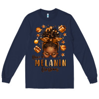 Navy have a melanin christmas afro messy bun Long Sleeve Tee - texasbilliewilder