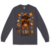 Smoke have a melanin christmas afro messy bun Long Sleeve Tee - texasbilliewilder