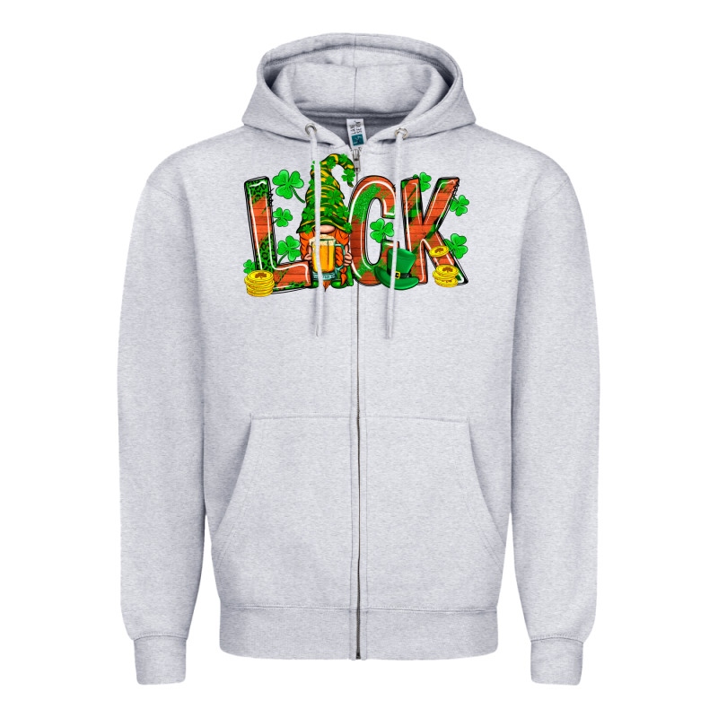 Luck With Gnome And Beer Bbs Zipper Hoodie by BundleAndBundleShop | Teevron