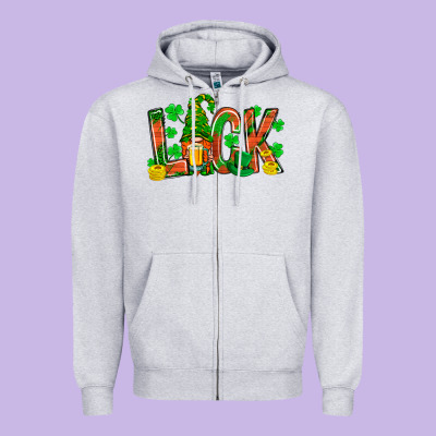 Luck With Gnome And Beer Bbs Zipper Hoodie Designed By Bundleandbundleshop