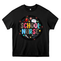 Black school nurse Heavy Core Tee - MaliasSmallBusiness