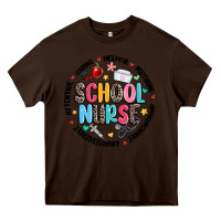 Chocolate Brown school nurse Heavy Core Tee - MaliasSmallBusiness