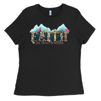 Black faith can move mountains cross Ladies Tee - NancyCooperArtShop