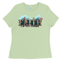 Matcha faith can move mountains cross Ladies Tee - NancyCooperArtShop