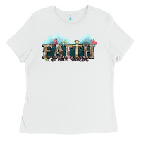 White faith can move mountains cross Ladies Tee - NancyCooperArtShop