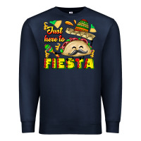Navy Just Here To Fiesta Premium Sweatshirt - CowhideDigitalArt