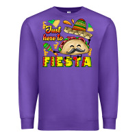 Purple Just Here To Fiesta Premium Sweatshirt - CowhideDigitalArt