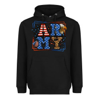 Black Army Veteran leopard frame 4th of July Heavyweight Hoodie - LillyAllenDesigns