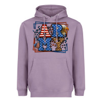 Lavender Army Veteran leopard frame 4th of July Heavyweight Hoodie - LillyAllenDesigns