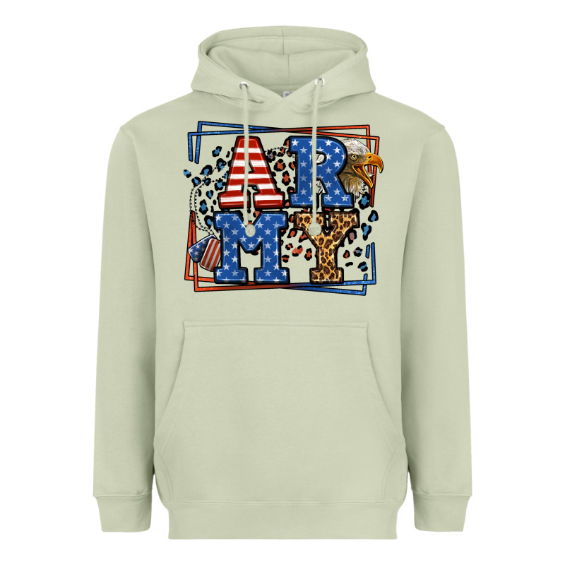 Army Veteran Leopard Frame 4th Of July Heavyweight Hoodie by LillyAllenDesigns | Teevron