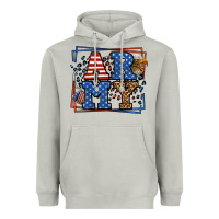Moon Dust Army Veteran leopard frame 4th of July Heavyweight Hoodie - LillyAllenDesigns