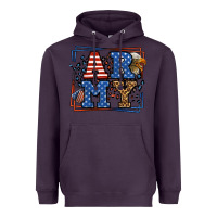 Plum Army Veteran leopard frame 4th of July Heavyweight Hoodie - LillyAllenDesigns