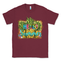 Burgundy hello summer pineapple Classic Tee - BarkalooDesign