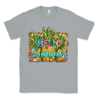 Heather Grey hello summer pineapple Classic Tee - BarkalooDesign