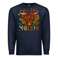 Navy Just a Little Moody Premium Sweatshirt - CowhideDigitalArt