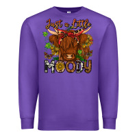 Purple Just a Little Moody Premium Sweatshirt - CowhideDigitalArt