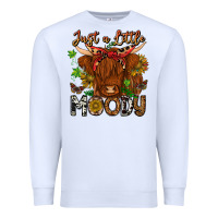 White Just a Little Moody Premium Sweatshirt - CowhideDigitalArt