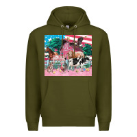 Army Green American farm animals tumbler 4th of july Premium Hoodie - FaDigitalArtStudio