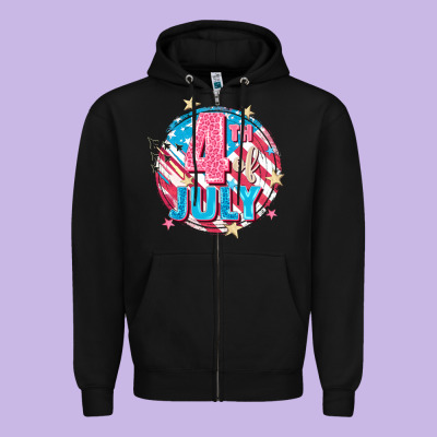 4th Of July Zipper Hoodie Designed By Fadigitalartstudio