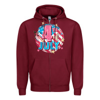 Burgundy 4th of July Zipper Hoodie - FaDigitalArtStudio