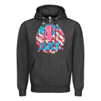 Charcoal Heather 4th of July Zipper Hoodie - FaDigitalArtStudio