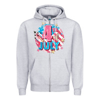 Heather Grey 4th of July Zipper Hoodie - FaDigitalArtStudio