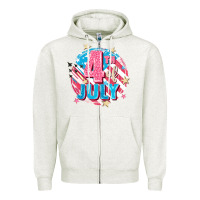 Oatmeal Heather 4th of July Zipper Hoodie - FaDigitalArtStudio