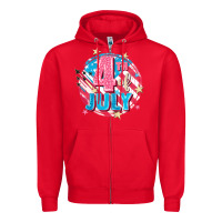Red 4th of July Zipper Hoodie - FaDigitalArtStudio