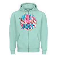 Seafoam 4th of July Zipper Hoodie - FaDigitalArtStudio