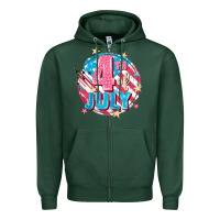 Sports Green 4th of July Zipper Hoodie - FaDigitalArtStudio