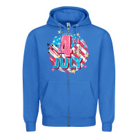 True Royal 4th of July Zipper Hoodie - FaDigitalArtStudio