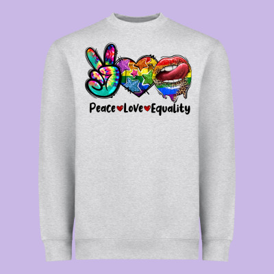 Peace Love Equality Lgbt+ Heavyweight Sweatshirt Designed By Cowgirlartshop