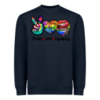 Navy Peace love equality LGBT+ Heavyweight Sweatshirt - CowGirlArtShop