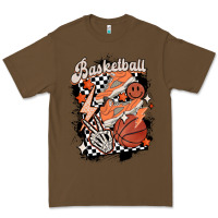 Cacao checkered retro basketball Premium Tee - MaliasSmallBusiness