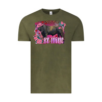 Vintage Olive be mine black angus bull Vintage Tee - RanaPortraitStore