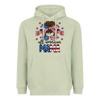 Matcha All American Mama Messy Buny Heavyweight Hoodie - CowhideDigitalArt