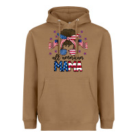 Toasted Coconut All American Mama Messy Buny Heavyweight Hoodie - CowhideDigitalArt