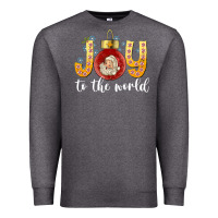 Charcoal Heather Joy To The World Premium Sweatshirt - CowhideDigitalArt