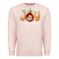 Pale Pink Joy To The World Premium Sweatshirt - CowhideDigitalArt
