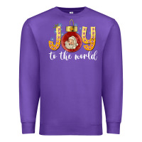 Purple Joy To The World Premium Sweatshirt - CowhideDigitalArt