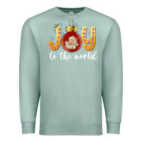 Seafoam Joy To The World Premium Sweatshirt - CowhideDigitalArt