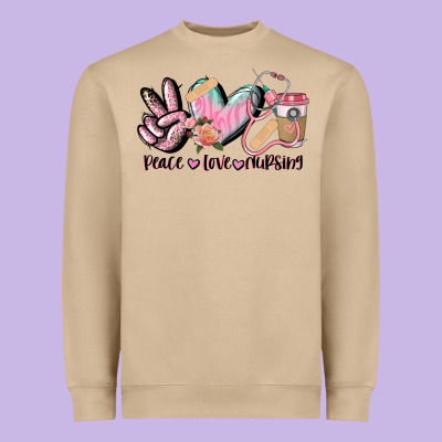 Peace Love Nursing Heavyweight Sweatshirt Designed By Cowgirlartshop