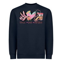Navy peace love nursing Heavyweight Sweatshirt - CowGirlArtShop